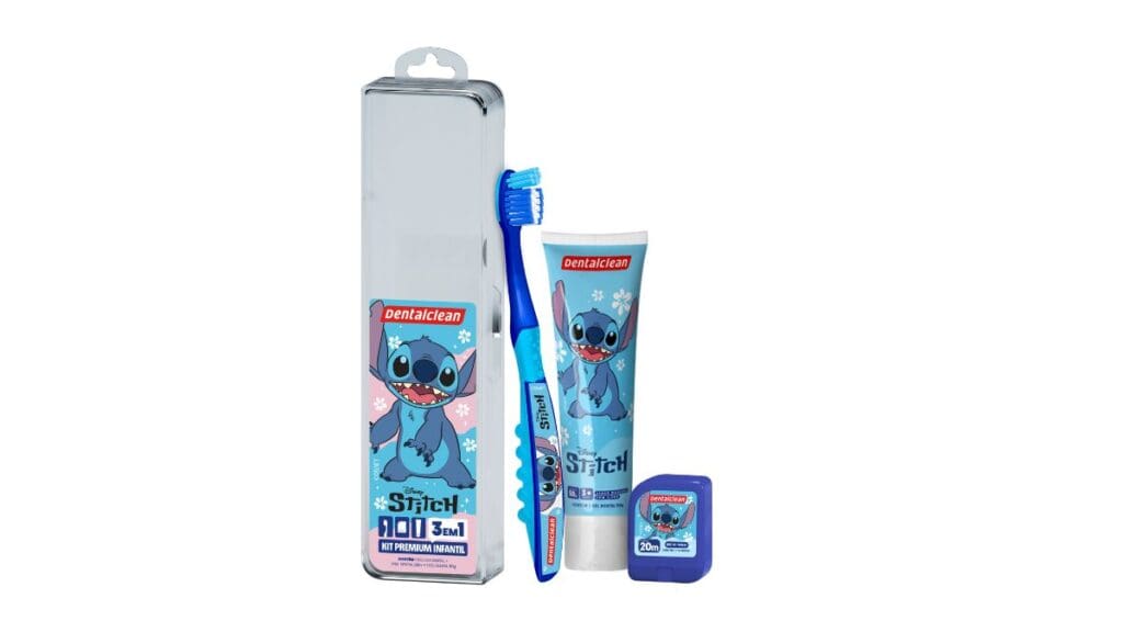 produtos-da-linha-de-higiene-bucal-dental-clean-com-personagem-stich-divulgacao