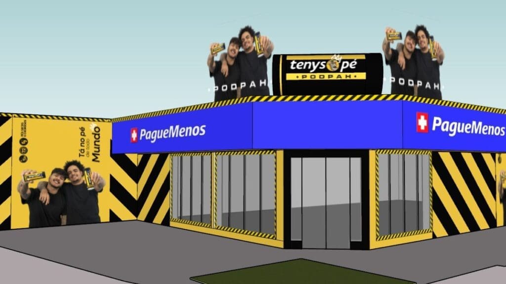 projeto-de-collab-da-baruel-com-podcast-podpah-e-rede-pague-menos-divulgação